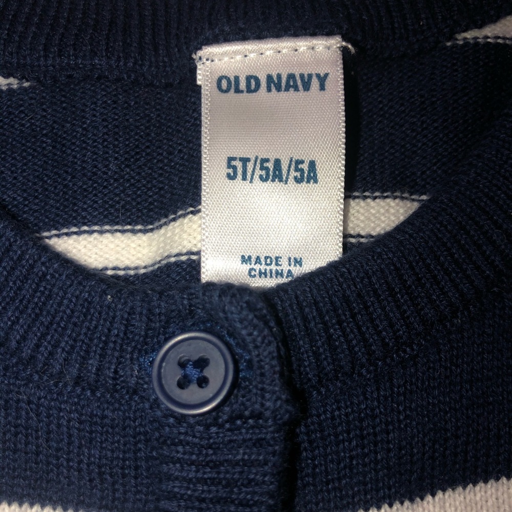 Old Navy Blue and White Striped Sweater 5T - Picture 2 of 2